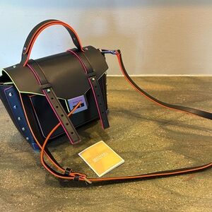 Michael Kors Purse Manhattan Black Satchel Crossbody New